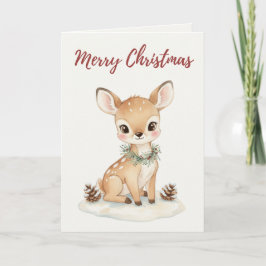 Vintage Christmas Deer Card – Tradition Treasures  Kort