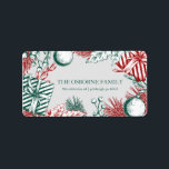 Vintage christmas-etikett adressetikett<br><div class="desc">Vintage jul-etikett Red,  grönt Dessa etiketter kan användas för att returnera dem som adresserar dina julkort eller om du tar bort texten kan du skriva ut ditt eget adress på de tomma etiketterna.</div>