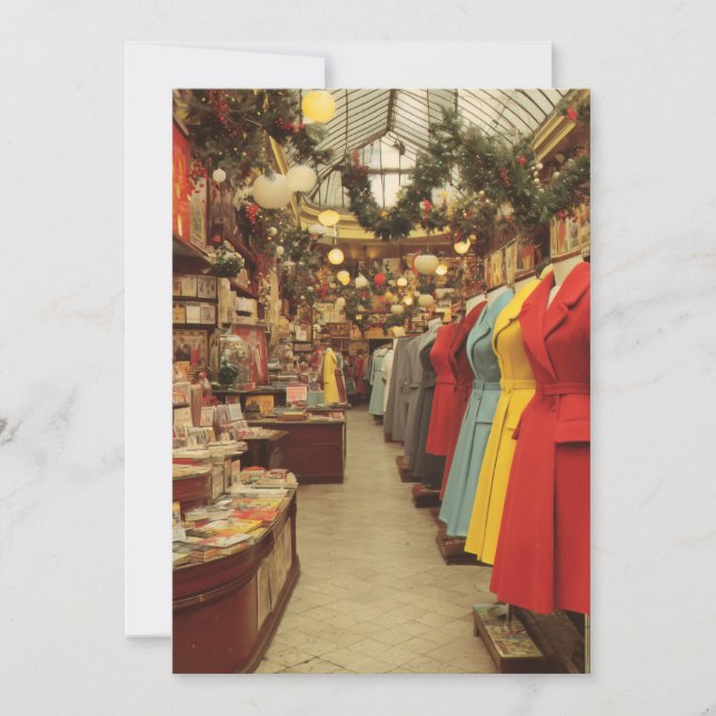 Vintage Christmas Fashion Arcade Julkort (Framsida)