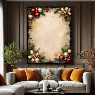 Vintage Christmas Frame Canvastryck