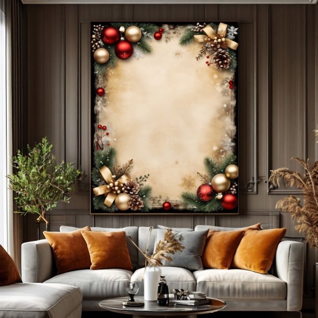 Vintage Christmas Frame Canvastryck (Skapare uppladdad)