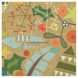 vintage christmas guld tyg