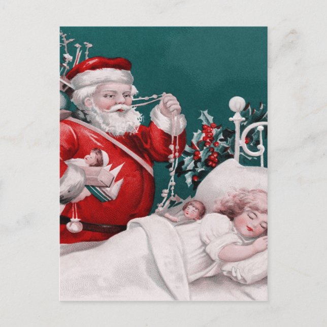 vintage christmas helg vykort (Framsida)