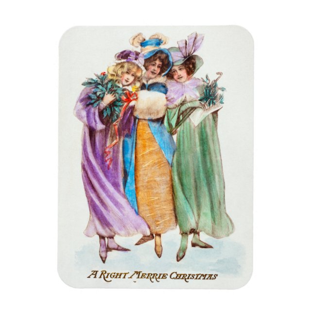 Vintage christmas helgdag magnet (Vertikal)