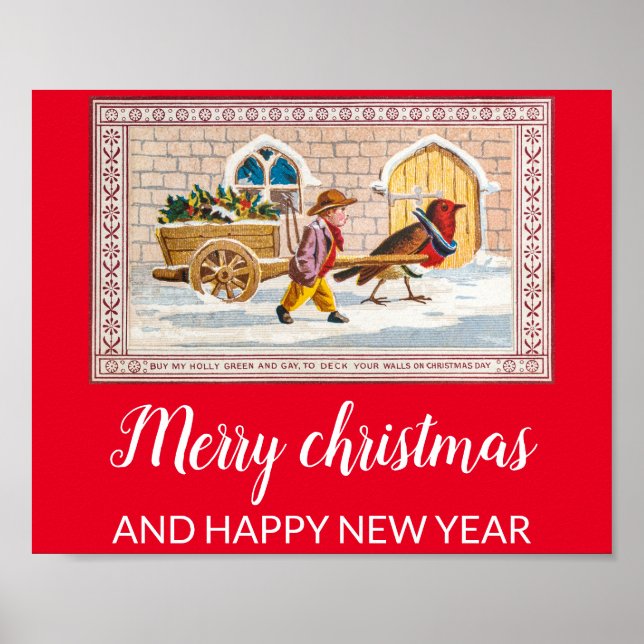 Vintage christmas helgdag poster (Framsidan)