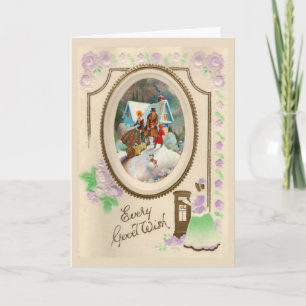 Vintage christmas helgkort