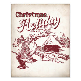 Vintage Christmas Holiday  Fototryck
