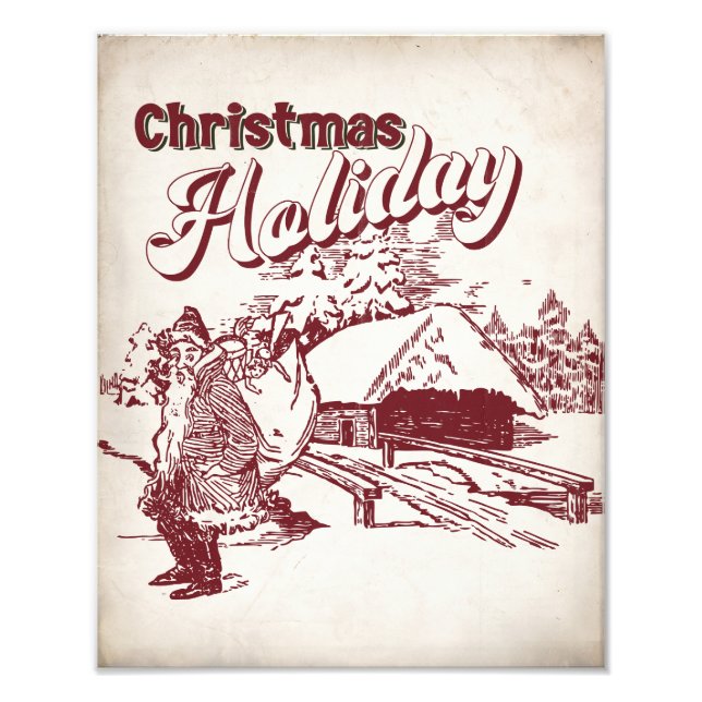 Vintage Christmas Holiday  Fototryck (Framsidan)
