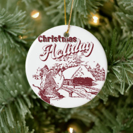 Vintage Christmas Holiday  Julgransprydnad Keramik