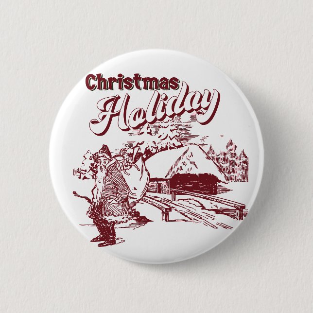 Vintage Christmas Holiday  Knapp (Framsida)