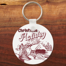 Vintage Christmas Holiday  Nyckelring