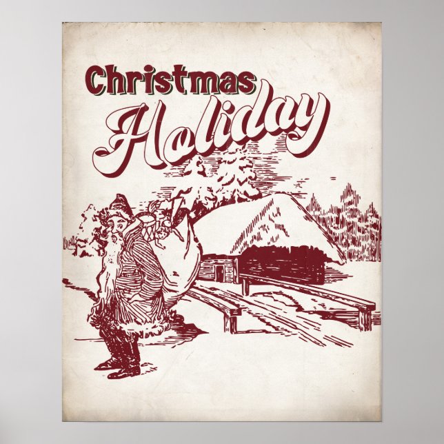 Vintage Christmas Holiday  Poster (Framsidan)
