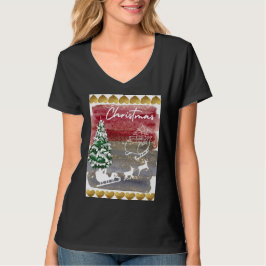 Vintage Christmas House Flag T Shirt