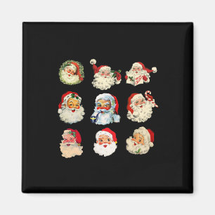 Vintage christmas jultomten ansikte roligt gammald magnet