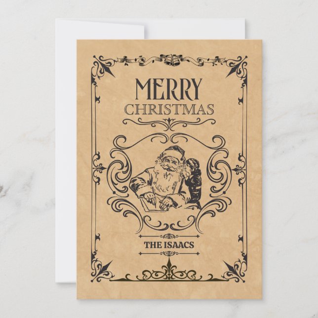 Vintage christmas jultomten julkort (Framsida)