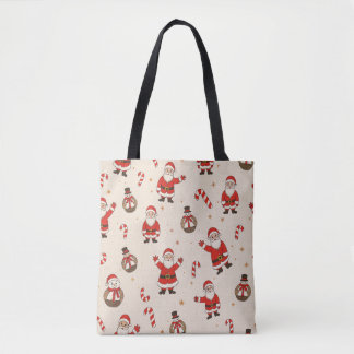 vintage christmas mönster Tote Tygkasse