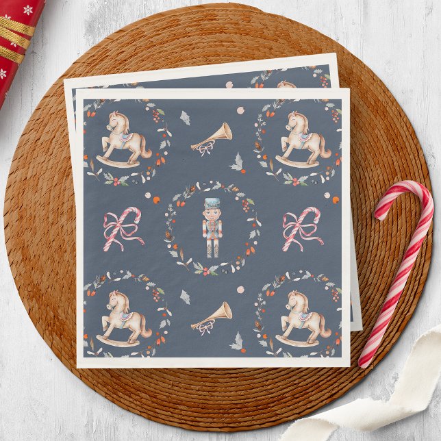 Vintage Christmas Napkin with Soldier Pappersservett (Skapare uppladdad)