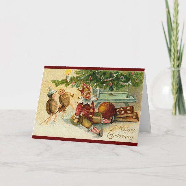 VINTAGE CHRISTMAS nutcracker leksak Helgkort (Framsida)