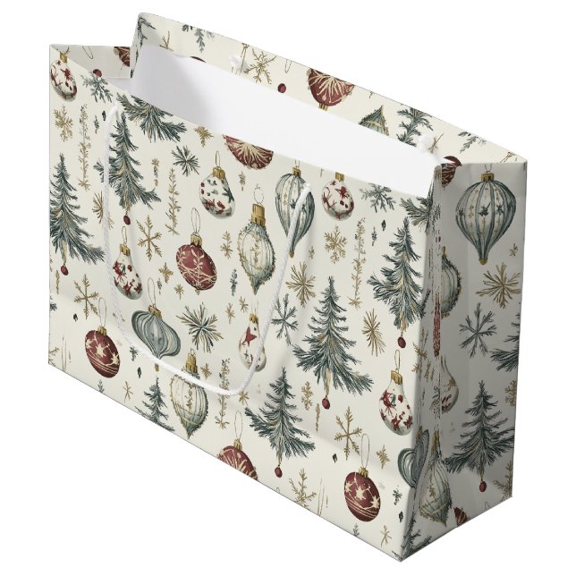 Vintage Christmas Ornaments on Cream (Framsidan Vinklad)