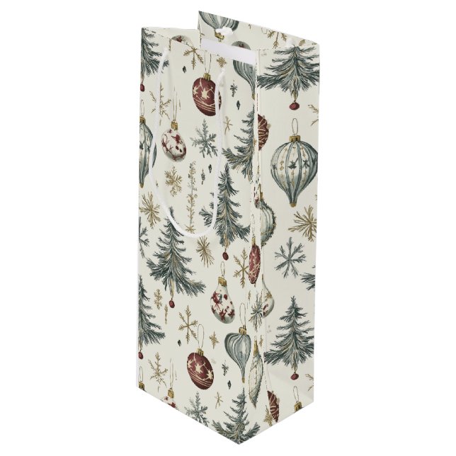 Vintage Christmas Ornaments on Cream (Framsidan Vinklad)