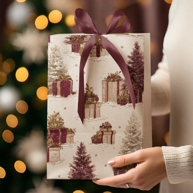 Vintage Christmas Pattern Gift Bag  (Skapare uppladdad)