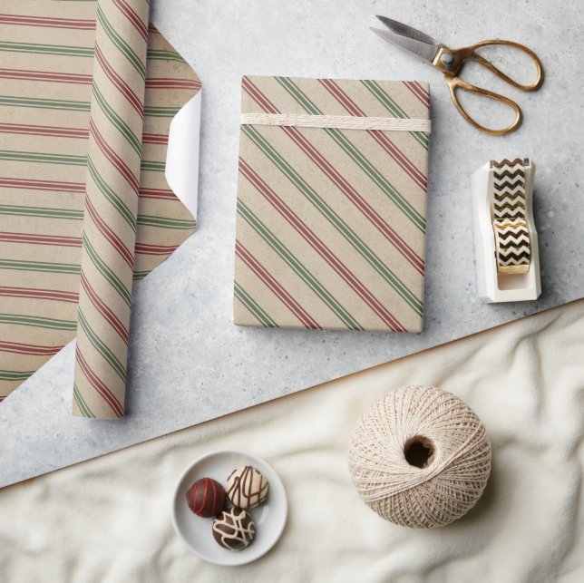 Vintage Christmas Plaid Wrapping Paper Presentpapper (Hantverk)