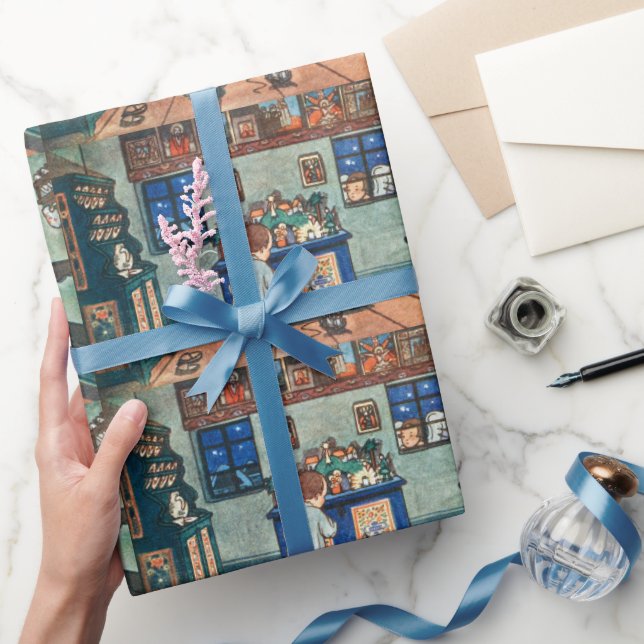 Vintage christmas-pojke och vinkel presentpapper (Gifting)