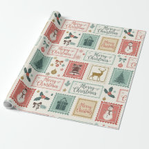 Vintage Christmas Postage Pattern