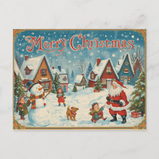 Vintage Christmas Postcard Helg Vykort