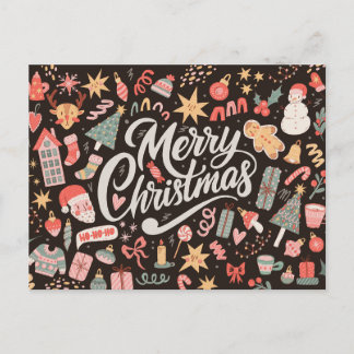 Vintage Christmas Postcard Helg Vykort