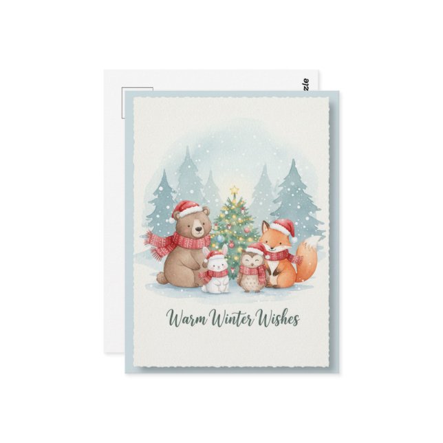 Vintage Christmas Postcard Vykort (Fram/Back In Situ)