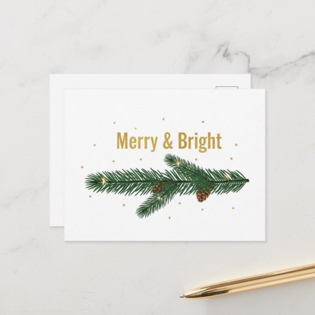 Vintage Christmas Postcard Vykort (Fram/Back In Situ)