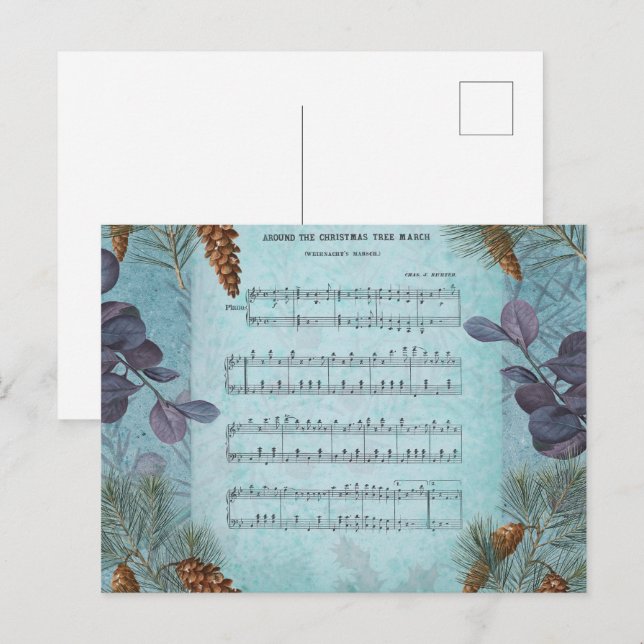 VINTAGE CHRISTMAS POSTCARD VYKORT (Fram/baksida)