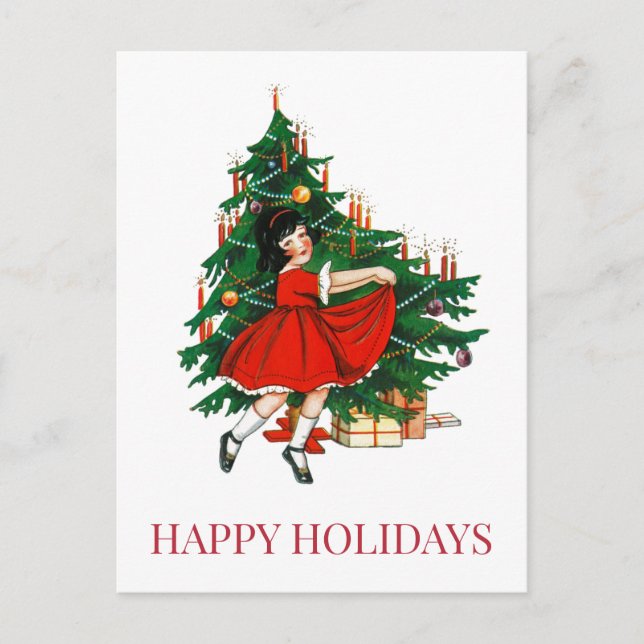 VINTAGE CHRISTMAS POSTCARD VYKORT (Framsida)
