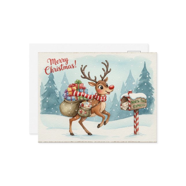 Vintage Christmas Postcard Vykort (Fram/Back In Situ)