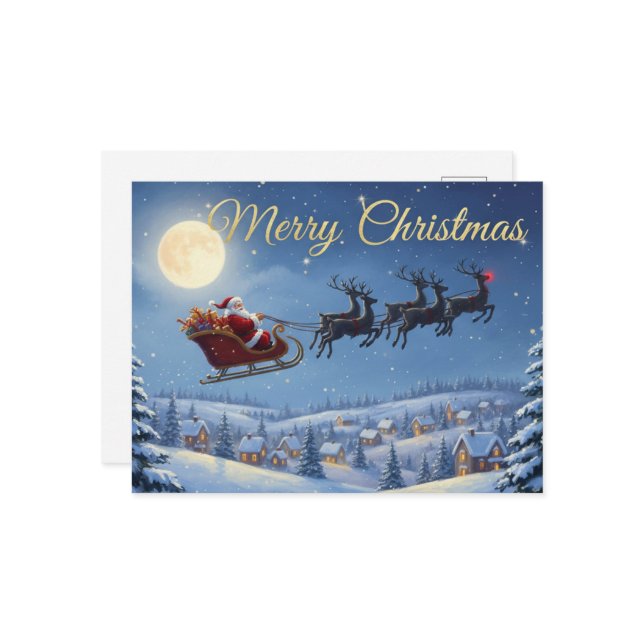 Vintage Christmas Postcard Vykort (Fram/Back In Situ)