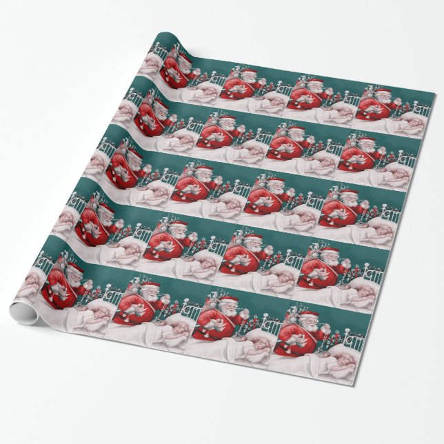 vintage christmas presentpapper (Utrullad)