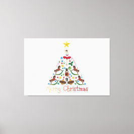 Vintage christmas rockande häst canvastryck