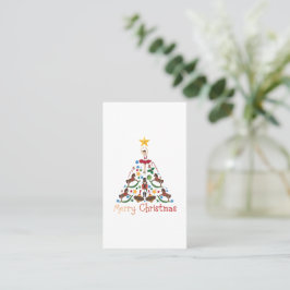 Vintage christmas rockande häst visitkort