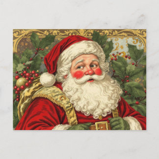 Vintage Christmas Santa Claus Helg Vykort