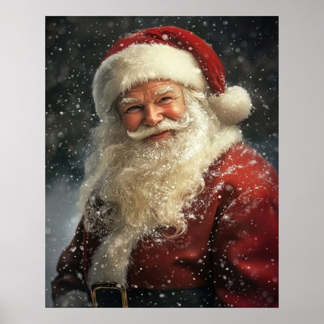 Vintage Christmas Santa Claus Portrait Poster (Framsidan)