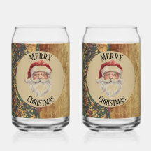 Vintage, Christmas, Santa Claus, Red Gold Green 