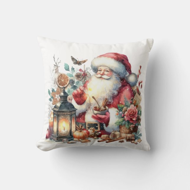 vintage christmas Santa Kudde (Framsida)