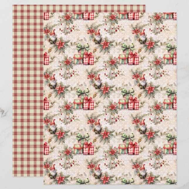 Vintage Christmas Scrapbook Paper (Fram/baksida)