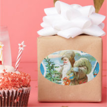 Vintage christmas snö Santa