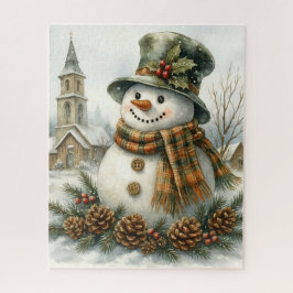 Vintage Christmas Snowman Pussel