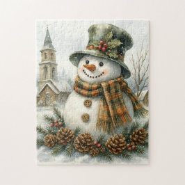 Vintage Christmas Snowman Pussel