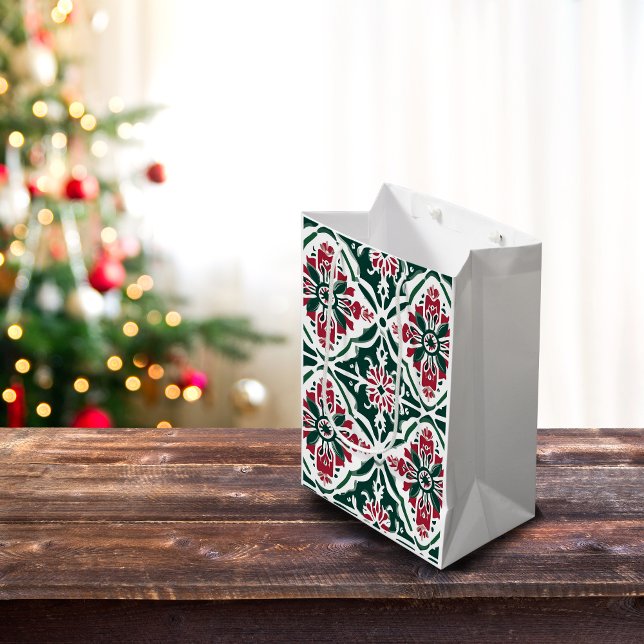 Vintage Christmas Tile  - Red & Green  (Skapare uppladdad)