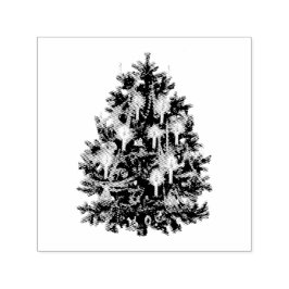 VINTAGE CHRISTMAS TRÄD GUBBER FRIMÄRKE SJÄLVFÄRGANDE STÄMPEL