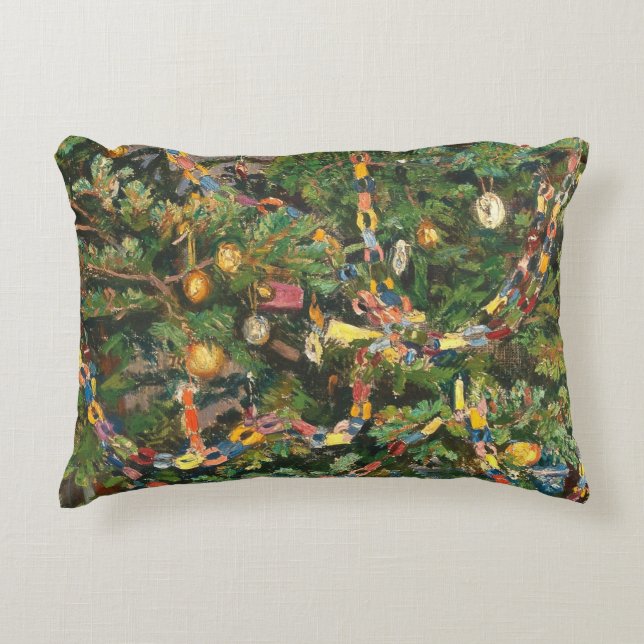 Vintage Christmas Tree Close-up Prydnadskudde (Framsidan)